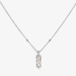 18ct White Gold Gatsby Multi-cut Diamond Dropper Necklace LG194/NA