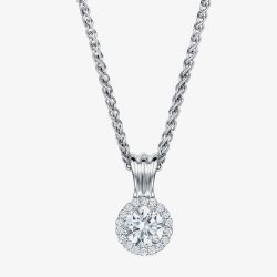 Geoghegan Cannele 18ct White Gold Diamond 0.38ct Halo Cluster Pendant CAN68/W