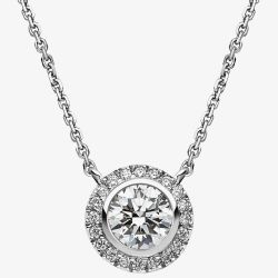 18ct White Gold 0.98ct Diamond Round Cluster Necklace 51LDH-W002