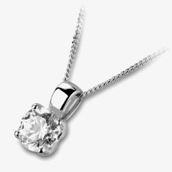 18ct White Gold 0.35ct Round Brilliant 4 Claw Diamond Pendant PD1041(4.5)