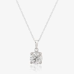 18ct White Gold 1.00ct Diamond Solitaire Pendant Necklace TH0134803