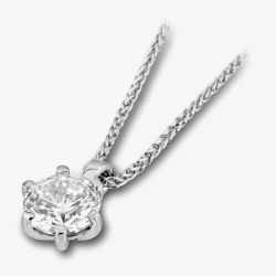 18ct White Gold 0.40ct Round Brilliant 6 Claw Diamond Pendant PD244(4.5)- H/VS1/0.40ct