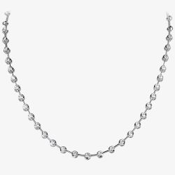 18ct White Gold 1.50ct Rubover Set Diamond Tennis Necklace HN014S