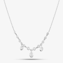 18ct White Gold 0.52ct Brilliant Cut Diamond Dropper Necklet FZAY 18KW
