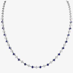 18ct White Gold Sapphire & Diamond Fancy Necklace HSN1056(BS)