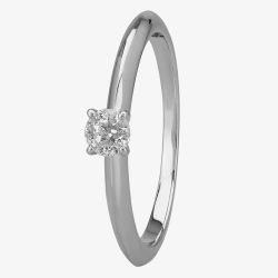 Mastercut Simplicity Four Claw 18ct White Gold 0.15ct Diamond Solitaire Ring C5RG001 015W