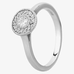 Mastercut Vintage 18ct White Gold 0.20ct Diamond Cluster Ring C6RG001 020W