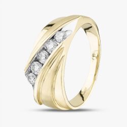 9ct Yellow Gold 0.50ct Brilliant Cut Diamond Crossover Ring THR39782-50 (YG)