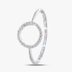 9ct White Gold Diamond Open Circle Ring DR1507W