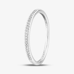 9ct White Gold 0.08ct Diamond Pavé Set Half Eternity Ring TH014835R