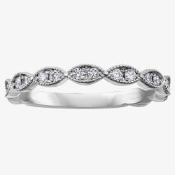9ct White Gold 0.20ct Diamond Ellipse Half Eternity Ring 50J51WG/20-10
