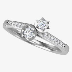 18ct White Gold 0.33ct Twin Diamond Twist Ring 9710/18W/DQ10