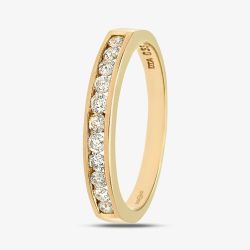 9ct Yellow Gold 0.25ct Diamond Channel Set Half Eternity Ring PR03626Y