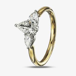 18ct Yellow Gold 0.90ct Pear Cut Diamond Three Stone Ring 31151YW/90-18