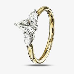18ct Yellow Gold 0.65ct Pear Cut Diamond Three Stone Ring 31158YW/65-18