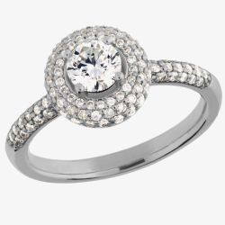 Arctic Circle Diamonds 18ct White Gold 1.03ct Round Brilliant Diamond Cluster Ring UKR11027
