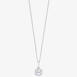 Arctic Circle Diamonds 18ct White Gold 0.52ct Radiant Cut Diamond Cluster Pendant UKP3217