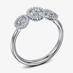 Geoghegan Cannele Trois Platinum & 0.87ct Diamond Three Halo Cluster Ring CAN104/P