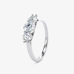  Platinum 0.50ct Brilliant Cut Diamond 3 Stone Trilogy Ring M3R01-025-050-PT-G-SI1