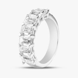 Platinum 3.49ct Emerald Cut Diamond Half Eternity Ring R27605PT95DD002 PLT