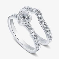 Geoghegan Fission Highlight Platinum & Diamond 0.16ct Shaped Half Eternity Ring FIH10/P
