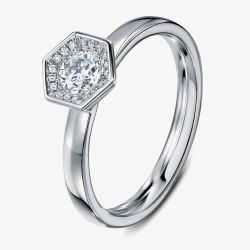 Geoghegan Chapiteau Platinum & Diamond 0.38ct Hexagonal Shape Cluster Ring CHA1/P
