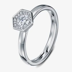 Geoghegan Chapiteau Platinum & Diamond 0.54ct Hexagonal Shape Cluster Ring CHA6/P