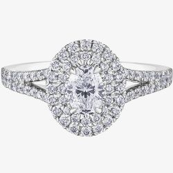 Platinum 1.07ct Oval Diamond Cluster Ring 31065WG/100