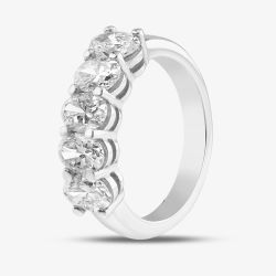 Platinum Certified 2.05ct Oval Cut Diamond Five Stone Ring RN11255