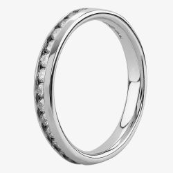 Platinum Channel Set 0.50ct Diamond Half Eternity Ring 8991/PL/DQ10/50PT