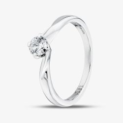 1888 Collection Platinum Certificated 0.33ct Round Cut Diamond Twist Solitaire Ring RI-1027(.33CT PLUS)