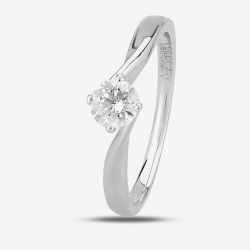 1888 Collection Platinum 0.40ct Certificated Brilliant Cut Diamond Twist Solitaire Ring RI-1027(.40CT PLUS)