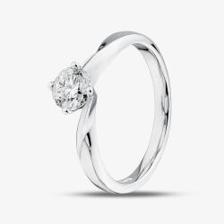 1888 Collection Platinum Certificated 0.60ct Round Cut Diamond Twist Solitaire Ring RI-1027(.60CT PLUS)