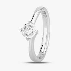 1888 Collection Platinum 0.70ct Certificated Brilliant Cut Diamond Twist Solitaire Ring RI-137(.70CT PLUS)