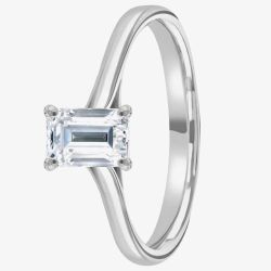 1888 Collection Platinum 0.50ct Certificated Emerald Cut Diamond Solitaire Ring RI-149(6X4)