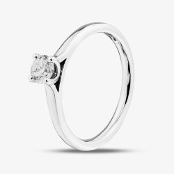 1888 Collection Platinum Certificated Round Cut 0.33ct Diamond Four Claw Solitaire Ring RI-2016(.33CT PLUS)