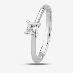 1888 Collection Platinum 0.33ct Certificated Princess Cut Diamond Solitaire Ring RI-2022(.33CT PLUS)