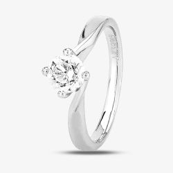 1888 Collection Platinum Brilliant Cut 0.70ct Diamond Solitaire Twist Ring RI-1027