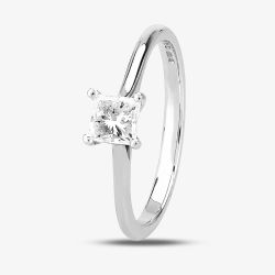 1888 Collection Platinum Princess Cut 0.50ct Diamond Solitaire Ring RI-2022