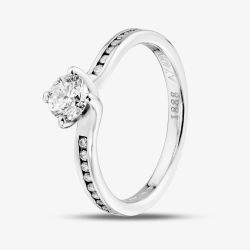 1888 Collection Platinum Certificated 0.50ct Diamond Shoulder Set Twist Ring RI-1191(.50CT PLUS)