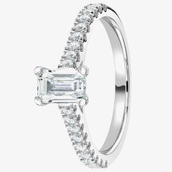 1888 Collection Platinum 1.10ct Certificated Emerald Cut Diamond Shoulder Set Solitaire Ring RI-2209A(7X5)(.90CT PLUS