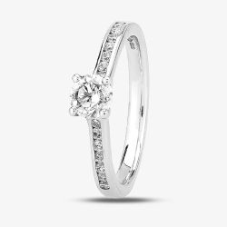 1888 Collection Platinum Brilliant Cut 0.50ct Diamond Shoulder Set Ring RI-138