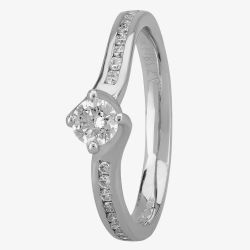 1888 Collection Platinum Brilliant Cut 0.25ct Diamond Shoulder Set Twist Ring RI-1191