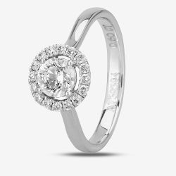 1888 Collection Platinum Brilliant Cut 0.60ct Diamond Floating Halo Ring DSR21
