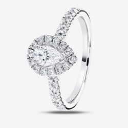 1888 Collection Platinum Pear Cut 0.70ct Diamond Halo Cluster Ring RC2031