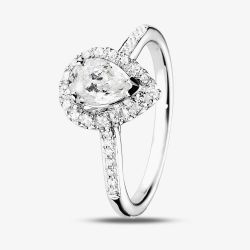 1888 Collection Platinum Pear Cut 0.84ct Diamond Cluster Ring DSC42
