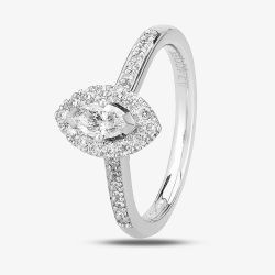 1888 Collection Platinum Marquise Cut 0.43ct Diamond Cluster Ring DSC39