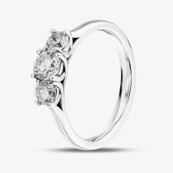 1888 Collection Platinum Certificated 0.75ct Round Cut Diamond Three Stone Ring R3-145(.75CT PLUS)