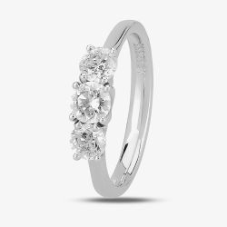 1888 Collection Platinum Brilliant Cut 1.00ct Diamond Trilogy Ring R3-145