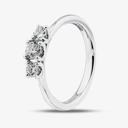 1888 Collection Platinum Certificated 0.50ct Round Cut Diamond Three Stone Ring R3-1014(.50CT PLUS)